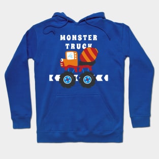 illustration of monster truck with cartoon style. Hoodie